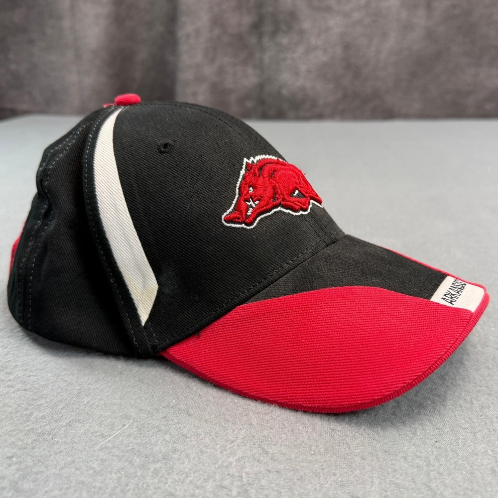 Arkansas Razorbacks Hat Capsmith Inc Black Red Embroidered Baseball Cap OSFA